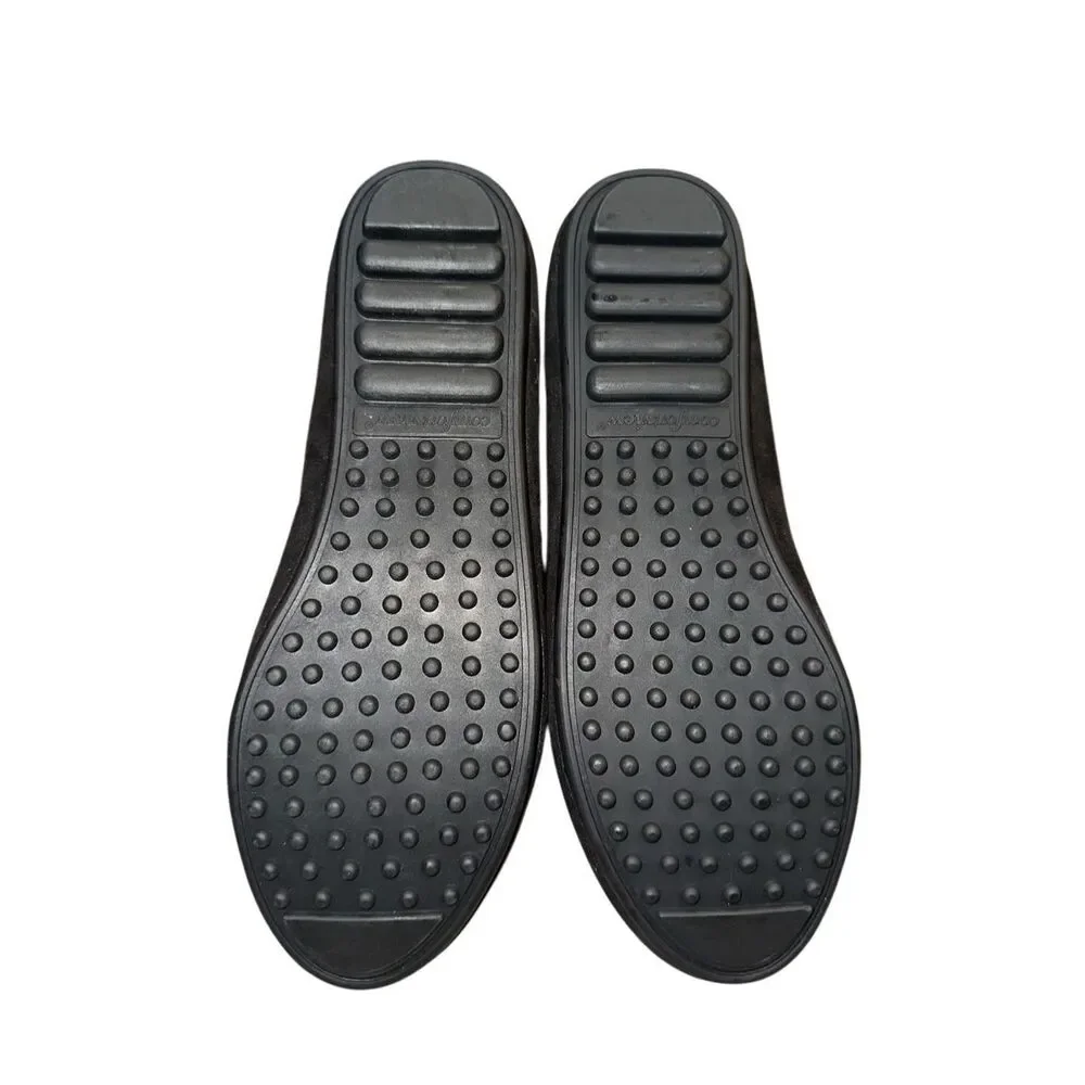 Comfortview Womens 9WW Slip On Loafers Flats Black Tapestry‎ Non Slip Soles New